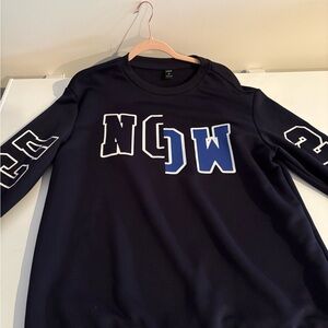 Navy Shein Sweatshirt with Bold Lettering